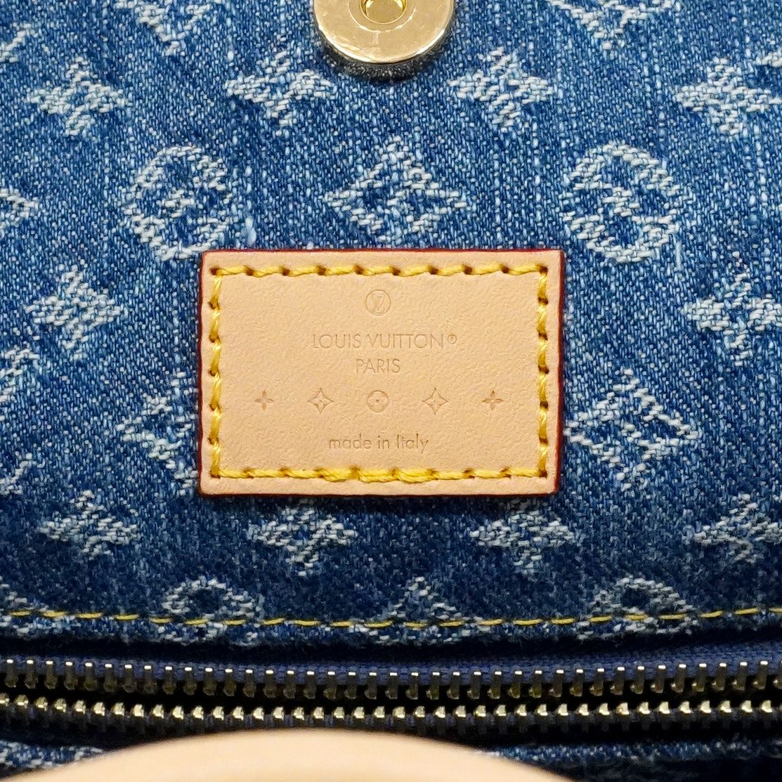 Louis Vuitton Shoulder Bag Monogram Denim Carryall NM MM Blue — view 5