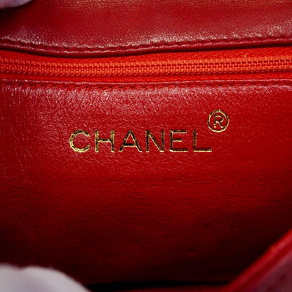 Chanel Shoulder Bag Lambskin Red Gold — view 5