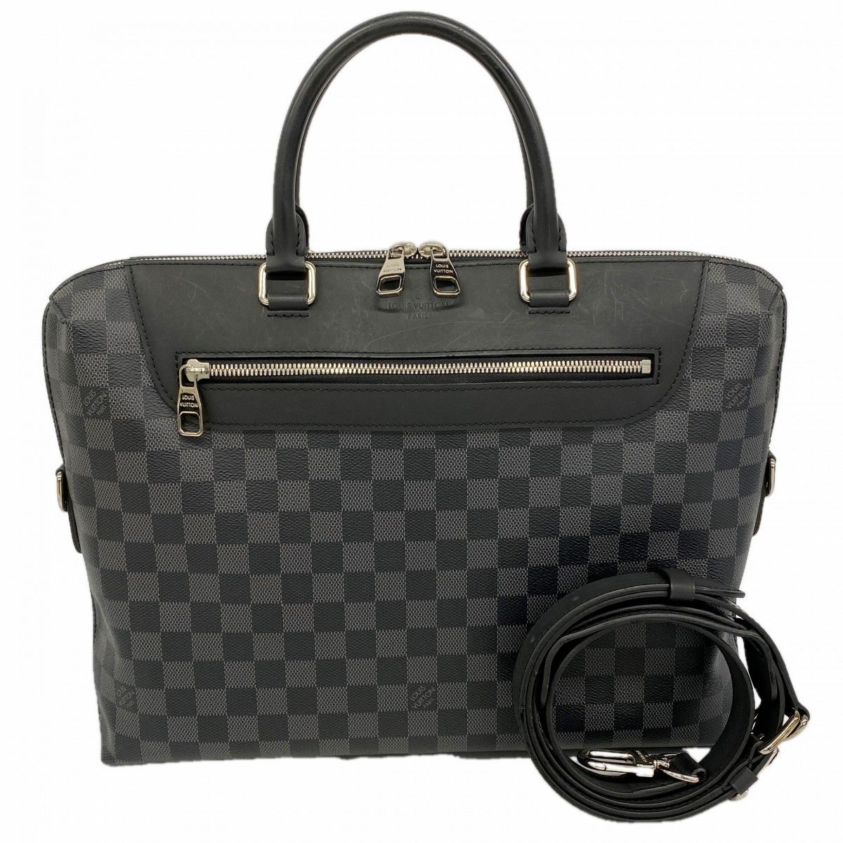 Louis Vuitton Business Bag Damier Graphite Pdj Porte Documents Ju NM Black