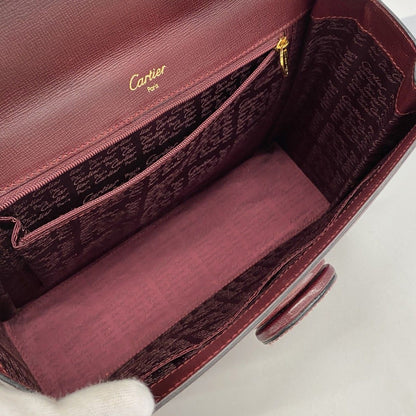 Cartier Handbag Must Leather Bordeaux Gold — view 4