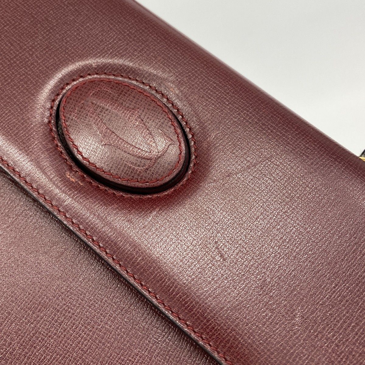 Cartier Handbag Must Leather Bordeaux Gold — view 7