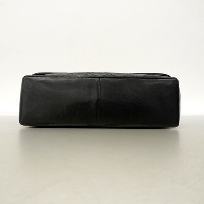 Chanel Shoulder Bag Quilted Lambskin Black Gold — view 3