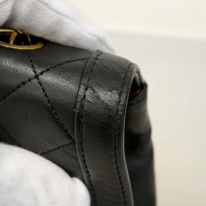 Chanel Shoulder Bag Quilted Lambskin Black Gold — view 7