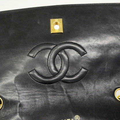 Chanel Shoulder Bag Quilted Lambskin Black Gold — view 8