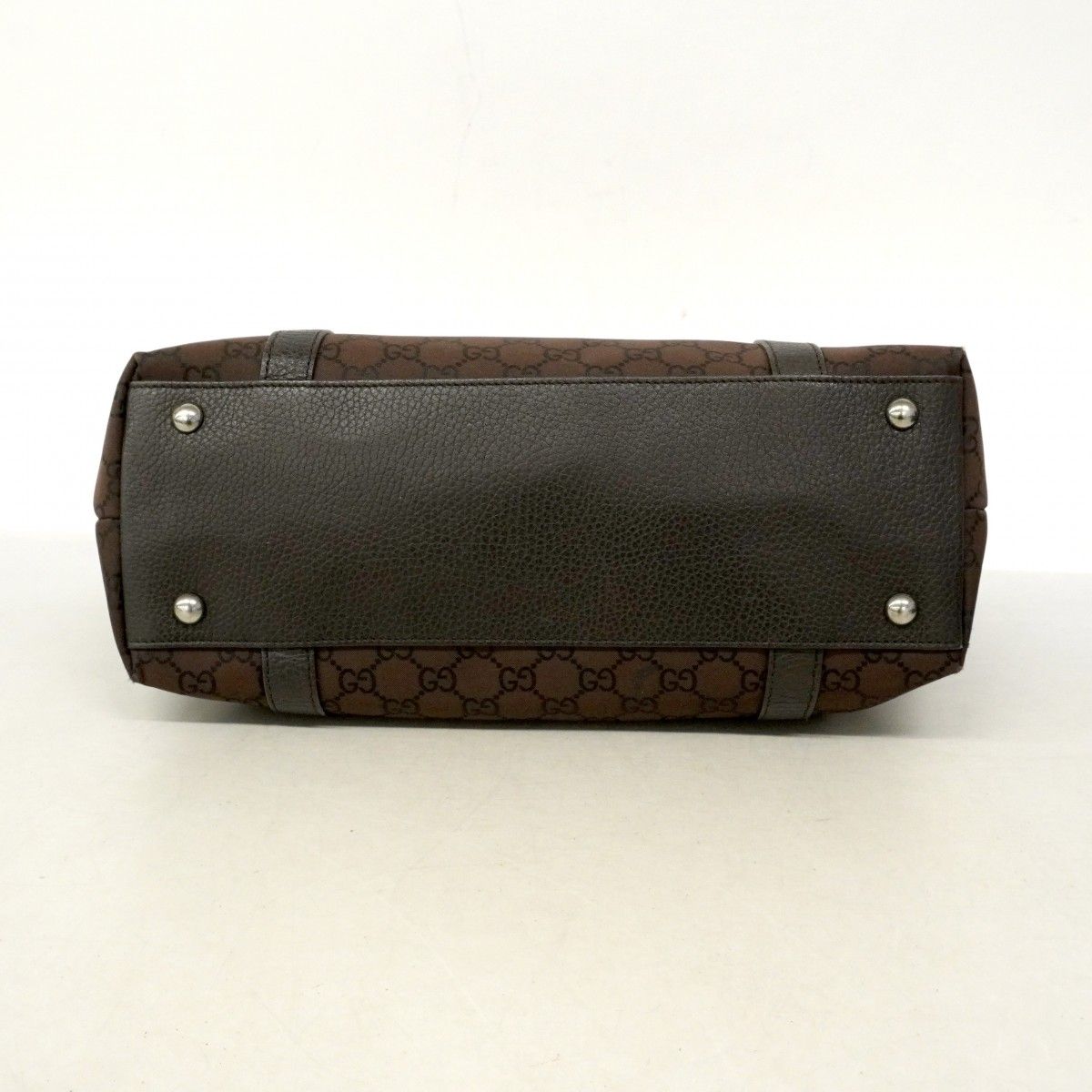 Gucci Tote GG Nylon Brown Silver — view 3
