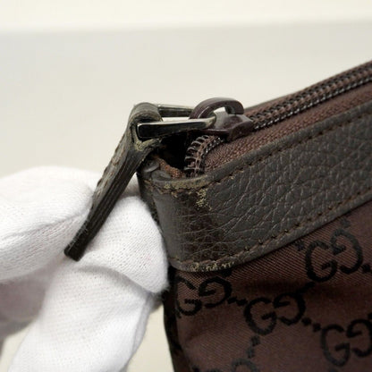 Gucci Tote GG Nylon Brown Silver — view 7
