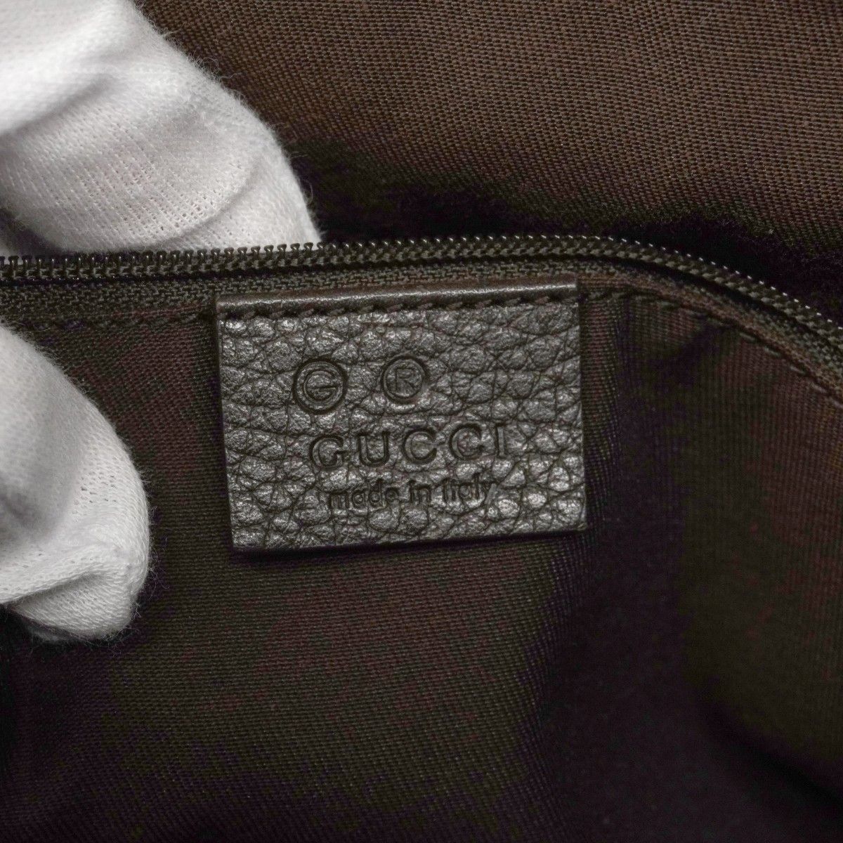 Gucci Tote GG Nylon Brown Silver — view 5