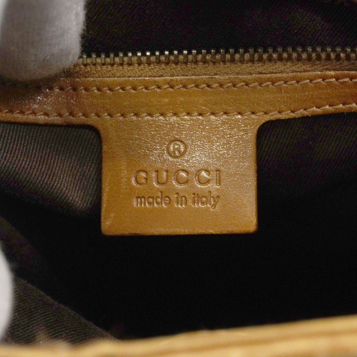 Gucci Shoulder Bag GG Canvas Brown Gold — view 5