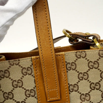 Gucci Shoulder Bag GG Canvas Brown Gold — view 9