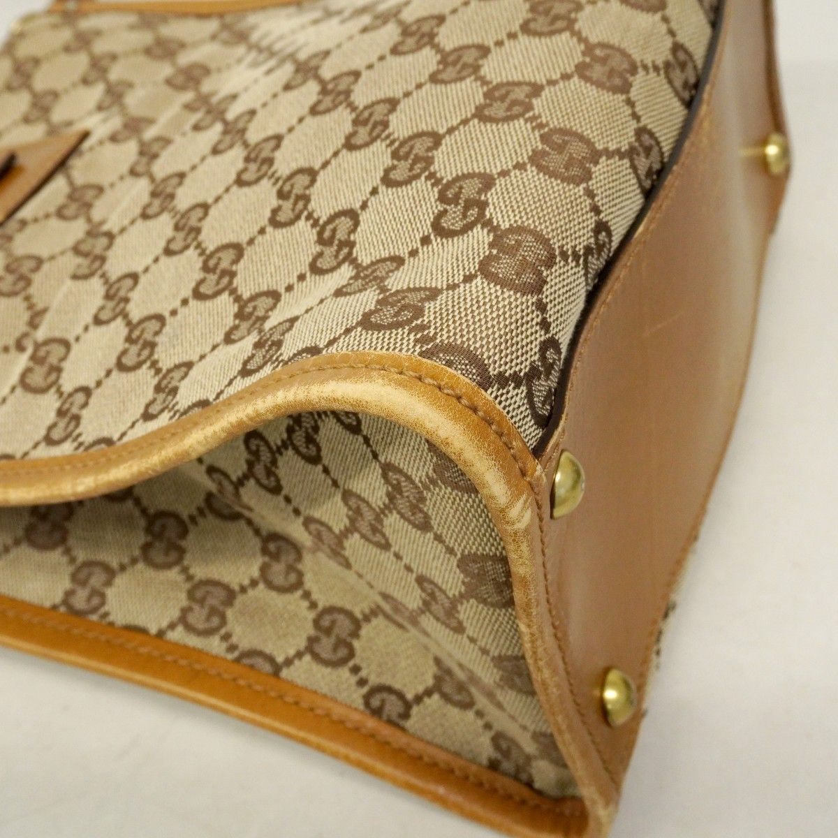 Gucci Shoulder Bag GG Canvas Brown Gold — view 6