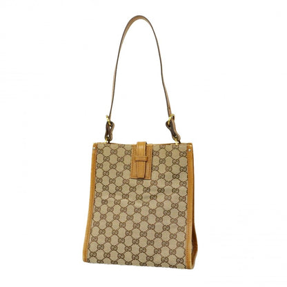 Gucci Shoulder Bag GG Canvas Brown Gold