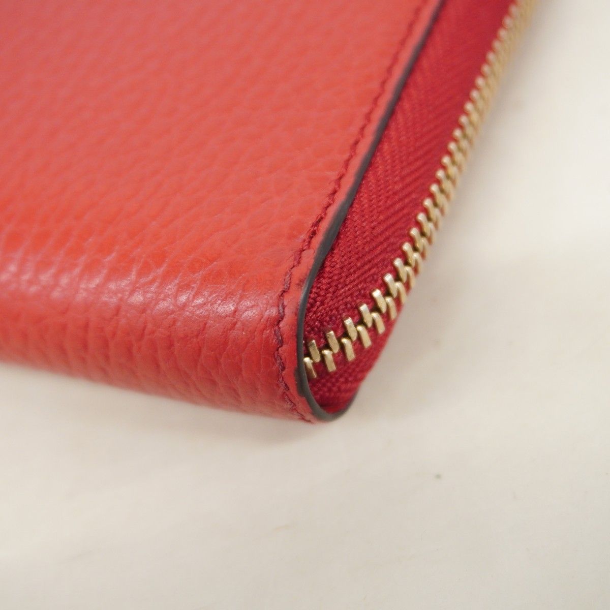 Gucci Wallet Interlocking Leather Red Gold — view 6