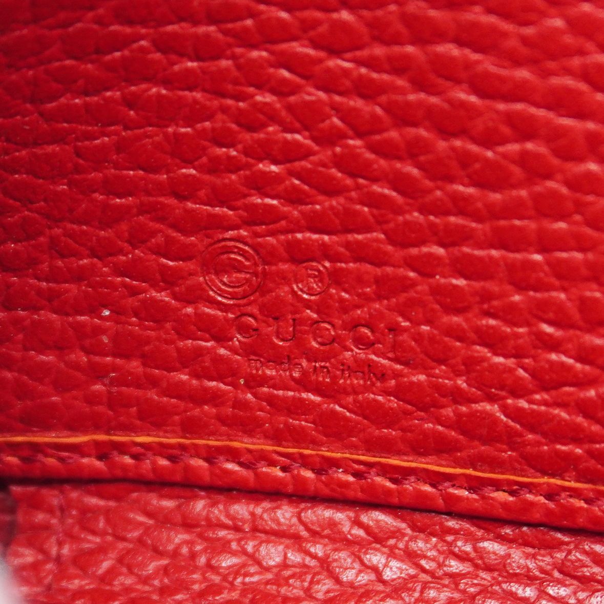 Gucci Wallet Interlocking Leather Red Gold — view 4