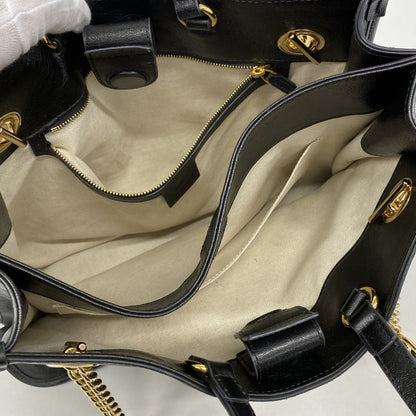 Gucci Tote Horsebit Leather Black Gold 2-Way — view 4