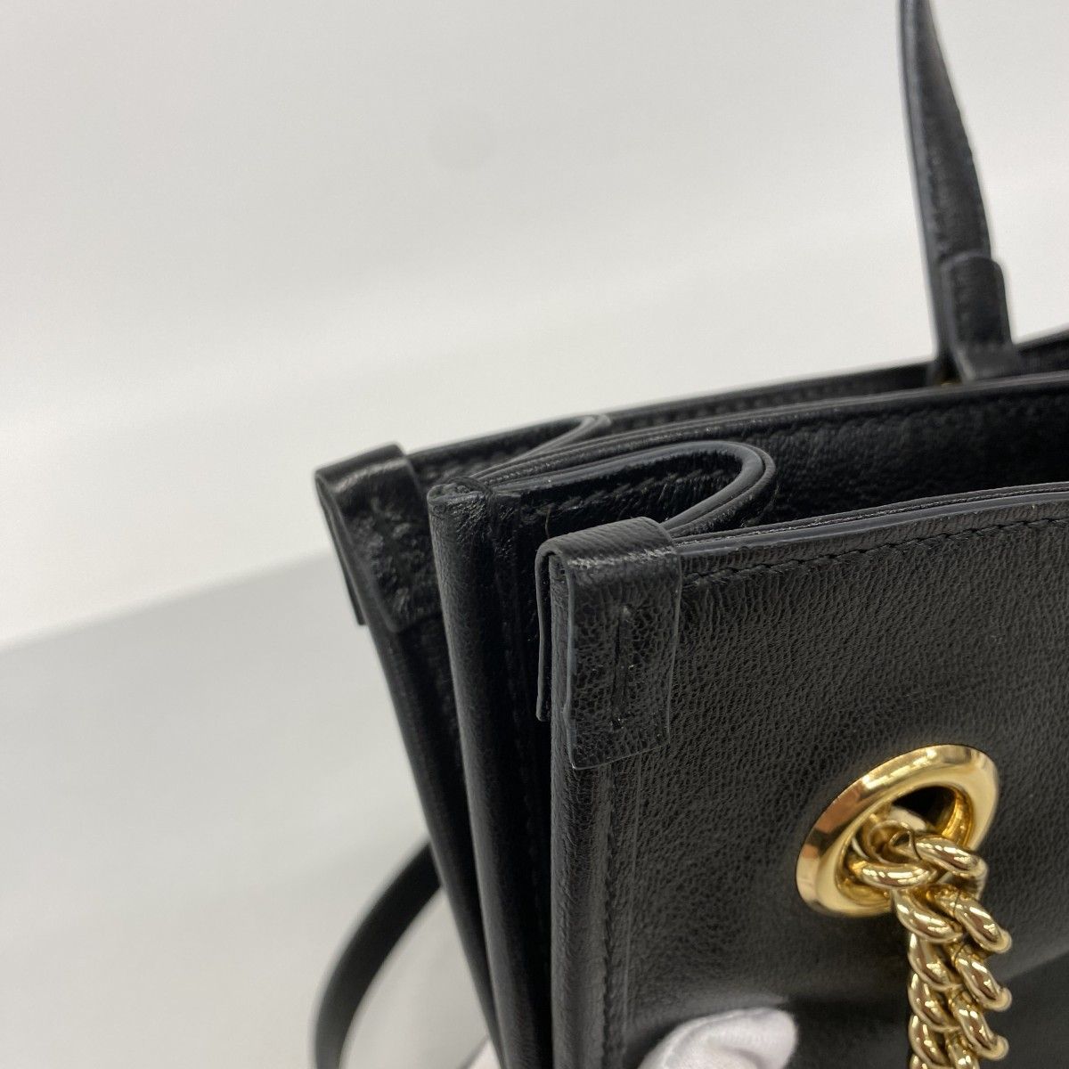 Gucci Tote Horsebit Leather Black Gold 2-Way — view 6