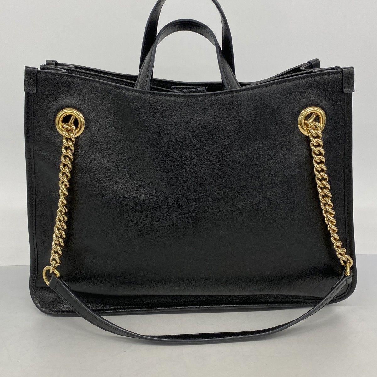 Gucci Tote Horsebit Leather Black Gold 2-Way — view 9