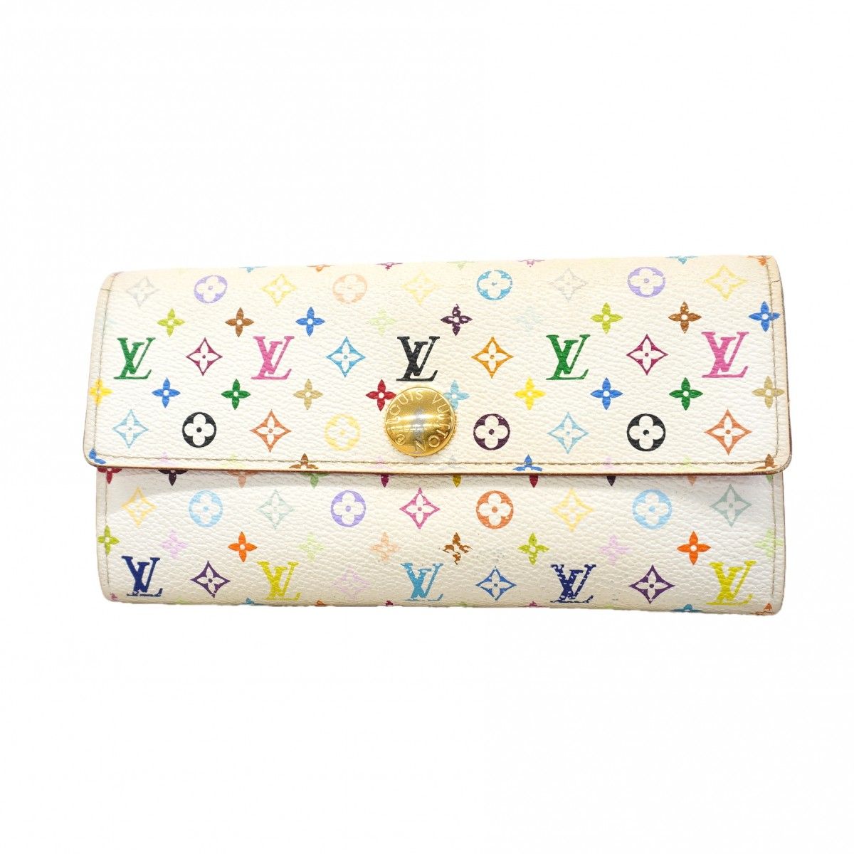 Louis Vuitton Wallet Monogram Multicolor Portefeuille Sarah Blanc Rich