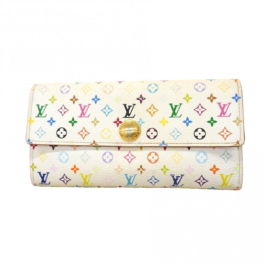 Louis Vuitton Wallet Monogram Multicolor Portefeuille Sarah Blanc Rich