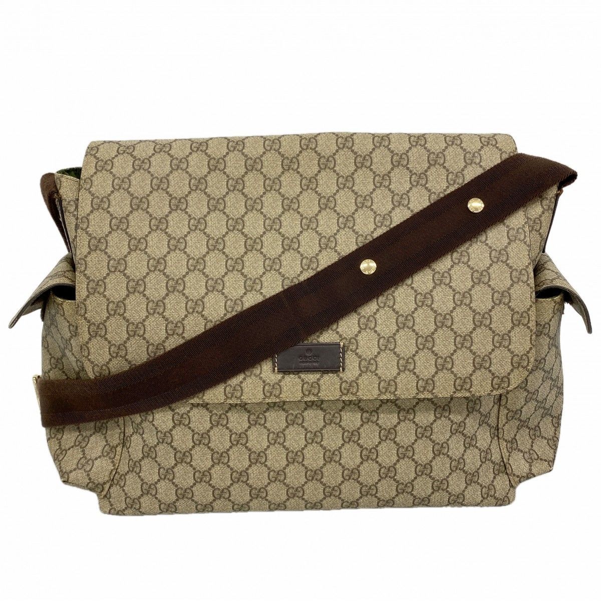 Gucci Shoulder Bag GG Supreme Brown Gold
