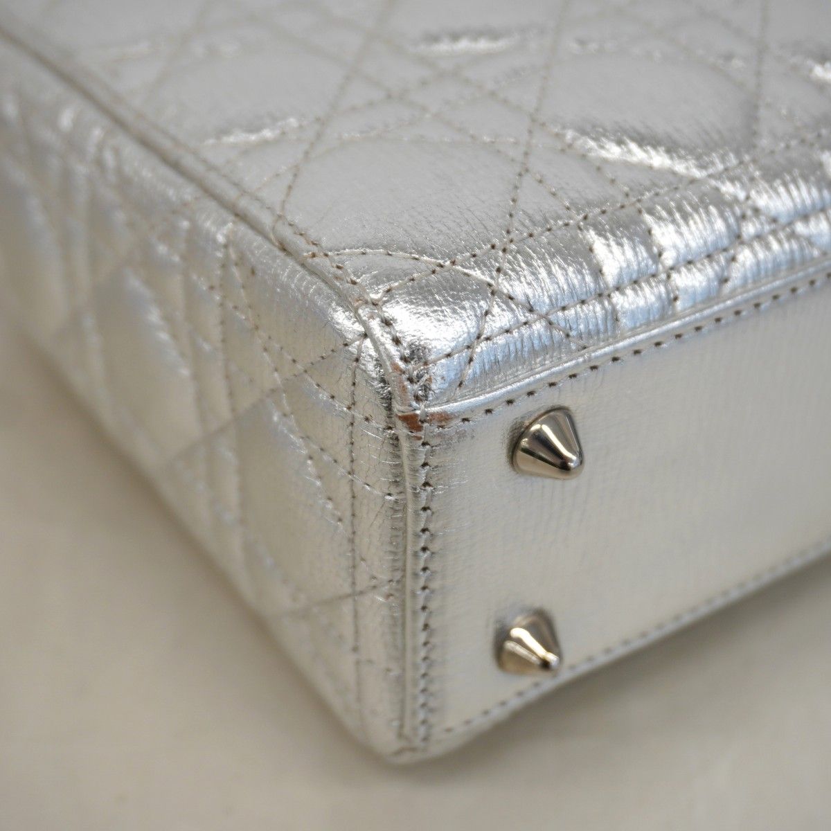 Dior Handbag Cannage Leather Silver — view 6