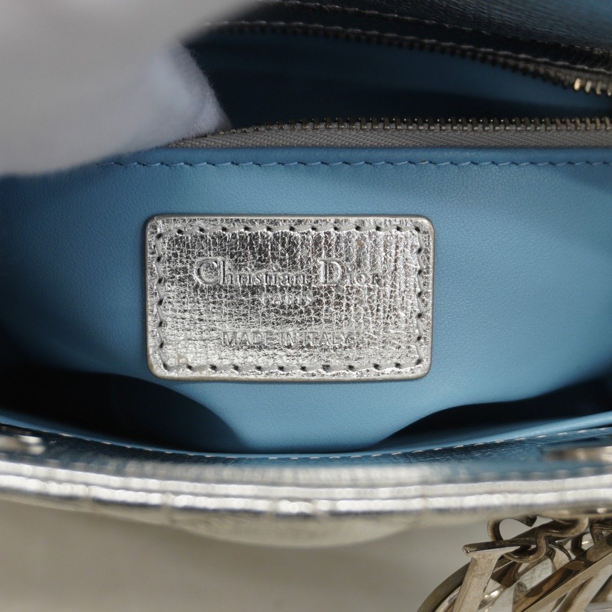 Dior Handbag Cannage Leather Silver — view 5