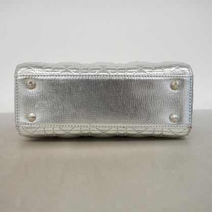 Dior Handbag Cannage Leather Silver — view 3