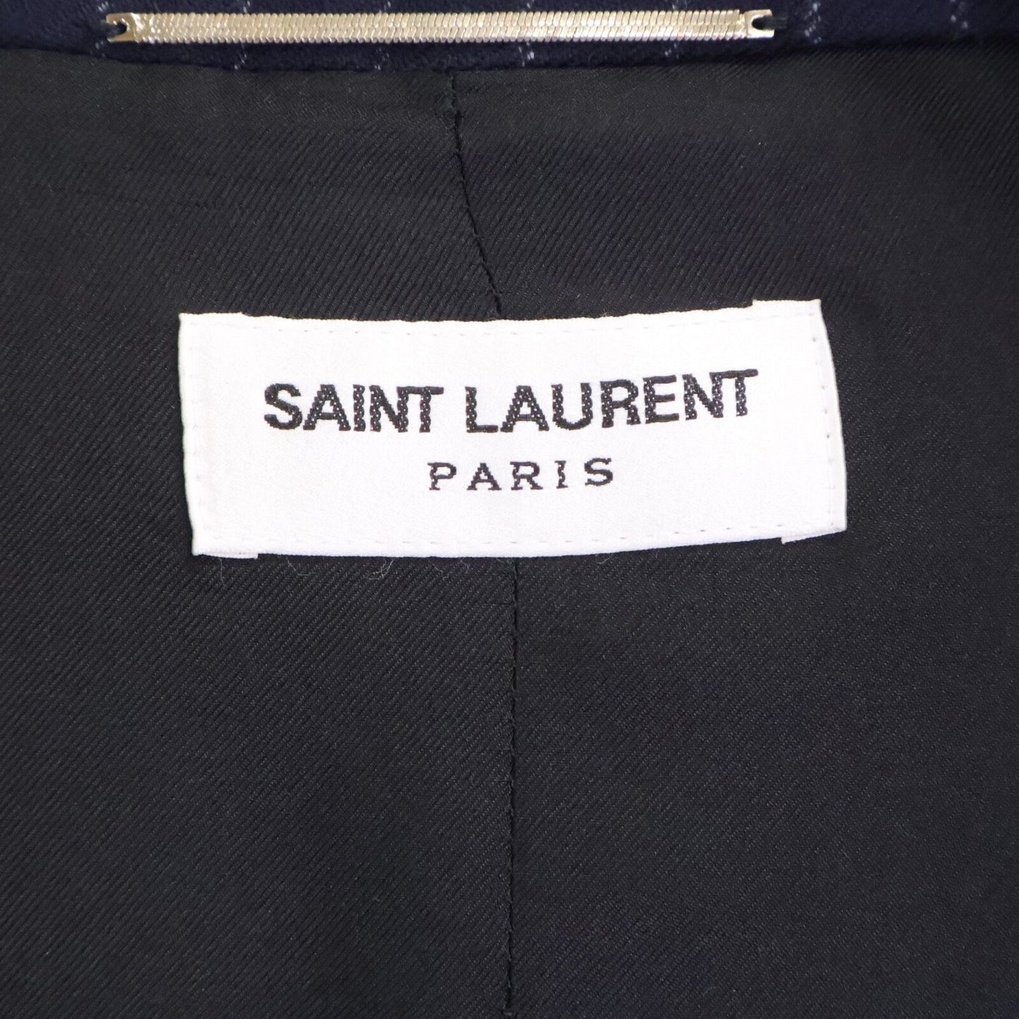 Saint Laurent Paris Striped Shoulder Padded Peak Lapel Double Jacket 46 — view 5