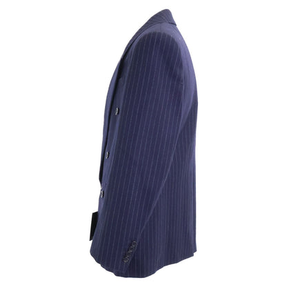 Saint Laurent Paris Striped Shoulder Padded Peak Lapel Double Jacket 46 — view 2