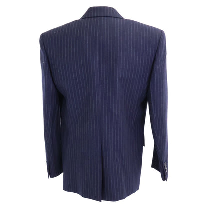 Saint Laurent Paris Striped Shoulder Padded Peak Lapel Double Jacket 46 — view 3