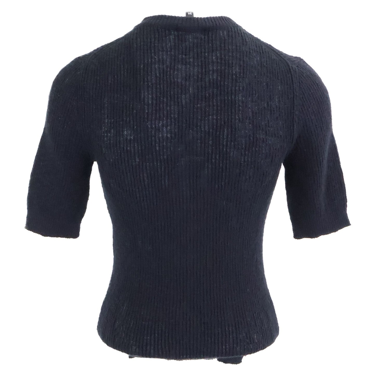 Chanel Cocobichi Coco Button Short Sleeve Cotton Knit 34 Sweater — view 3