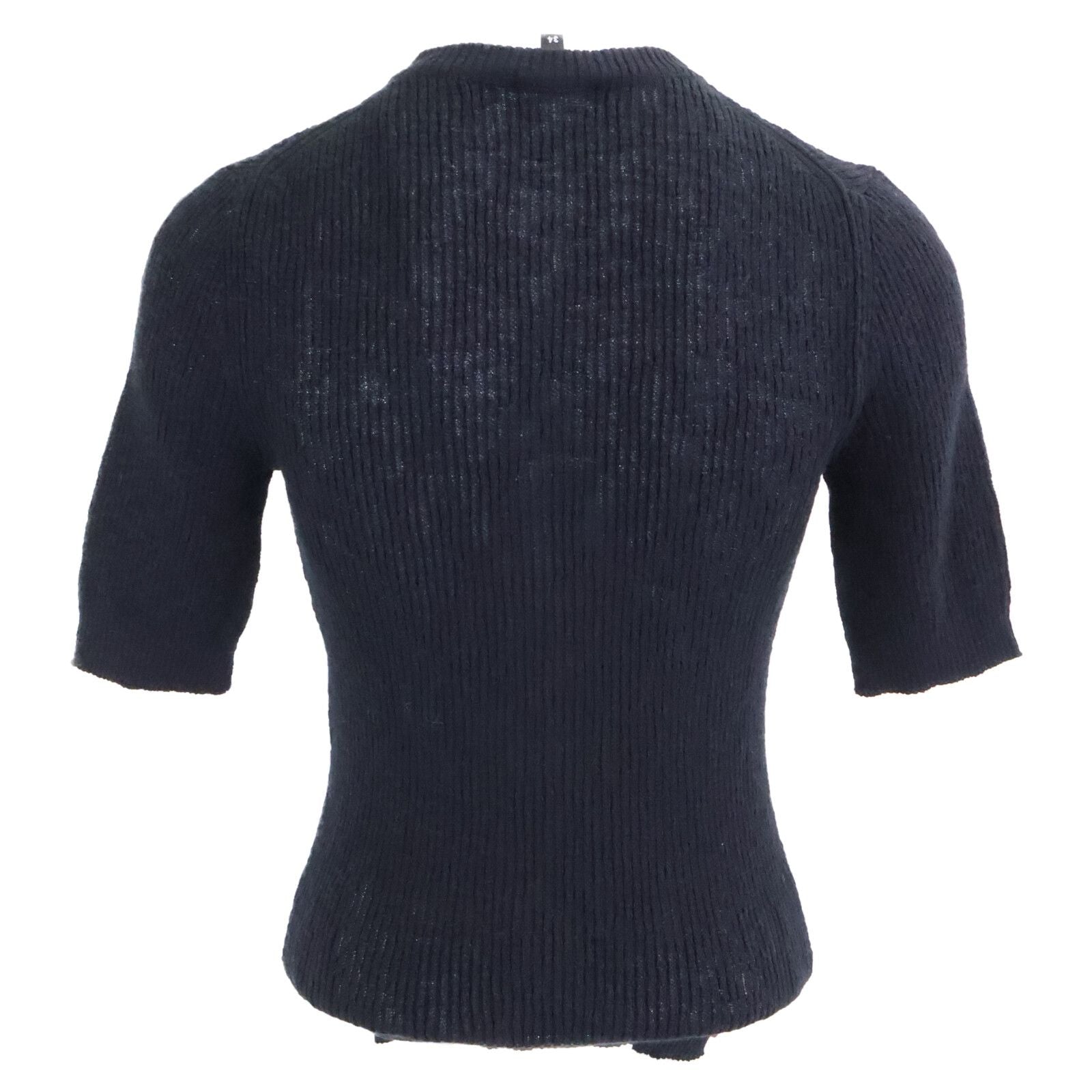 Chanel Cocobichi Coco Button Short Sleeve Cotton Knit 34 Sweater — view 3