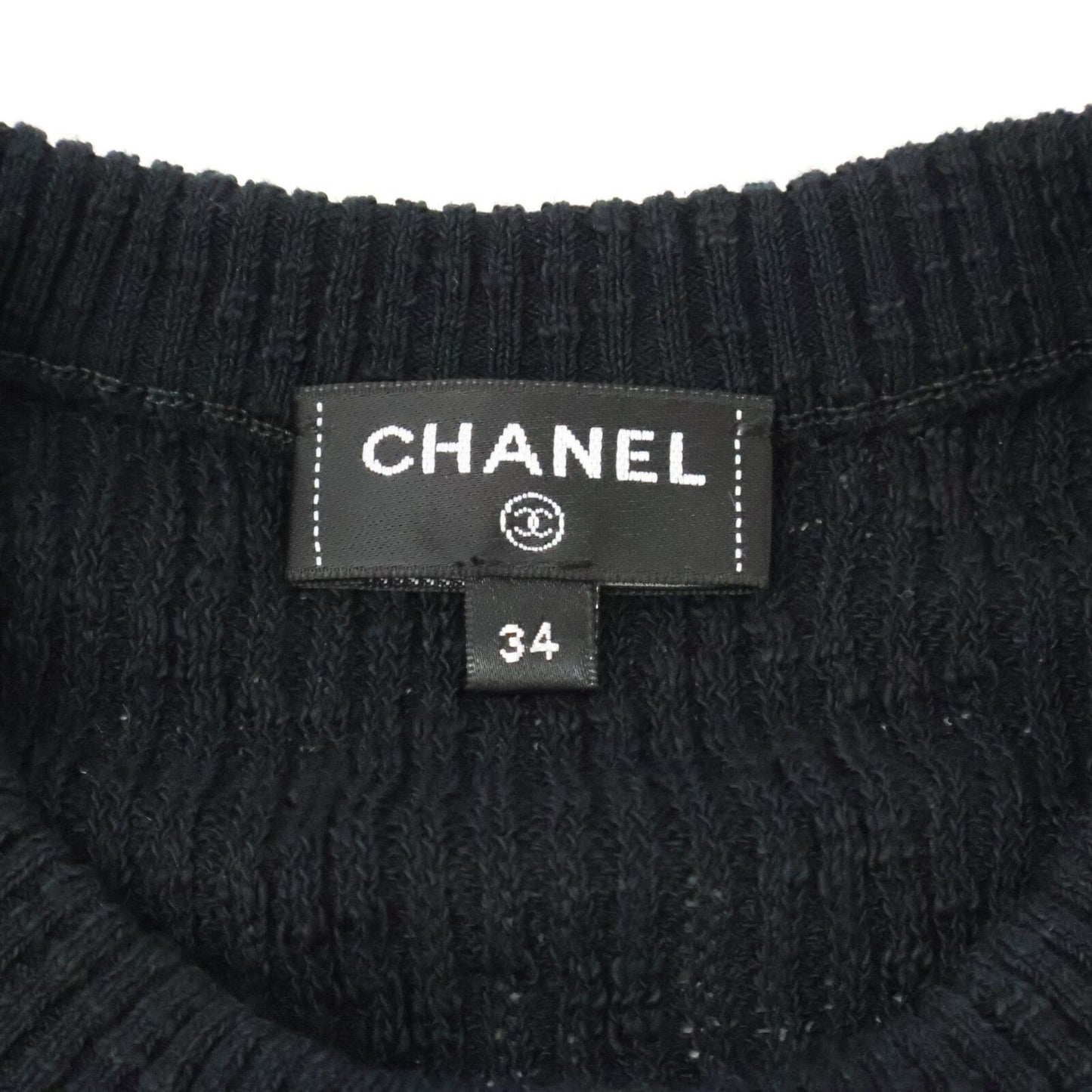 Chanel Cocobichi Coco Button Short Sleeve Cotton Knit 34 Sweater — view 4
