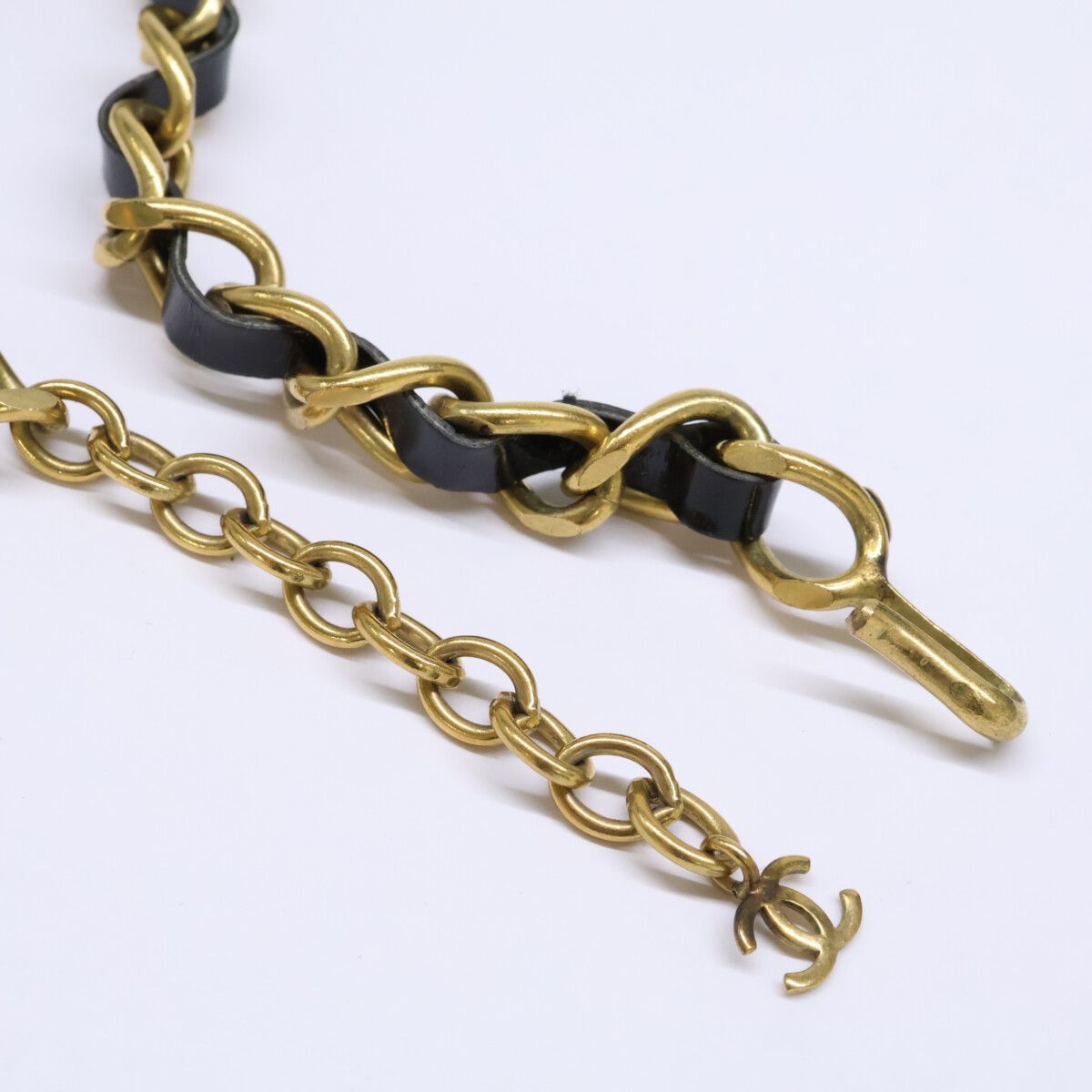 Chanel Gold Black Patent Tape Choker Necklace — view 7