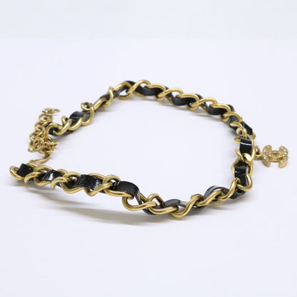 Chanel Gold Black Patent Tape Choker Necklace — view 5