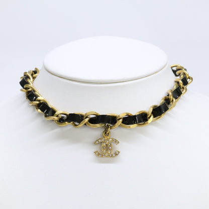 Chanel Gold Black Patent Tape Choker Necklace — view 9