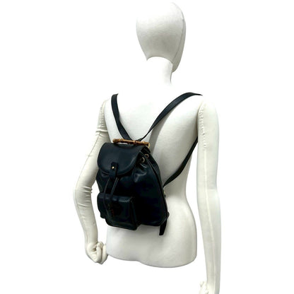 Gucci Vintage Bamb Leather Mini Backpack Black — view 2