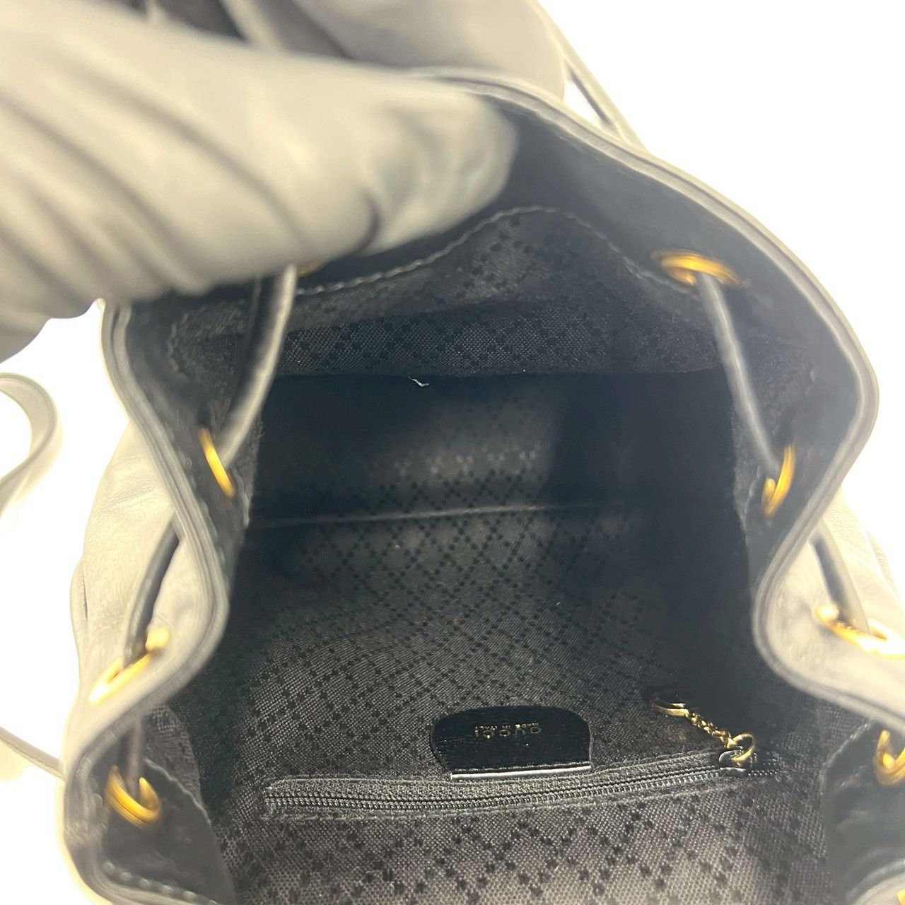 Gucci Vintage Bamb Leather Mini Backpack Black — view 9