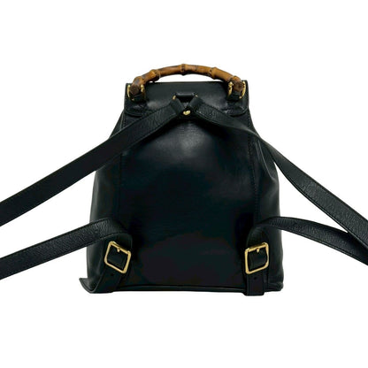 Gucci Vintage Bamb Leather Mini Backpack Black — view 3