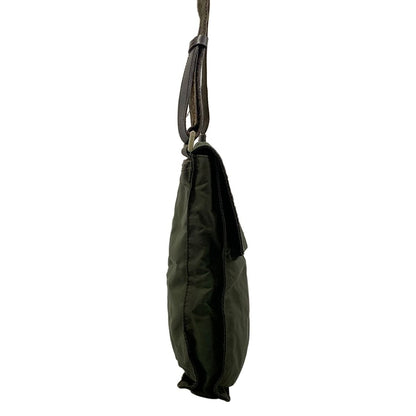 Prada Shoulder Bag Dark Green Dark Brown Crossbody Leather — view 2