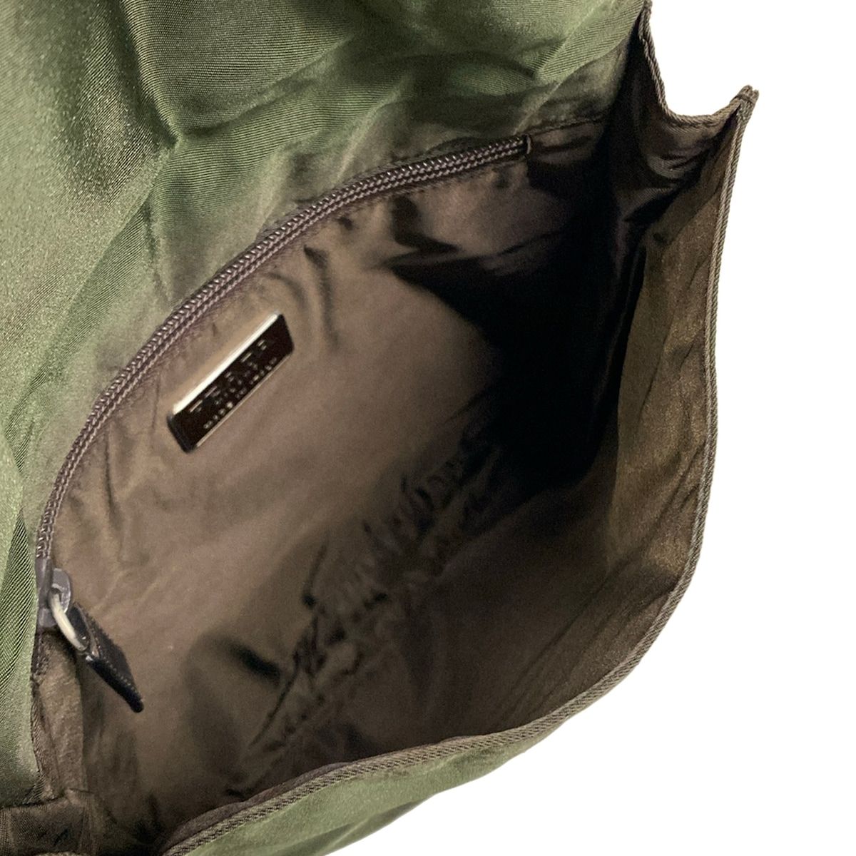 Prada Shoulder Bag Dark Green Dark Brown Crossbody Leather — view 7