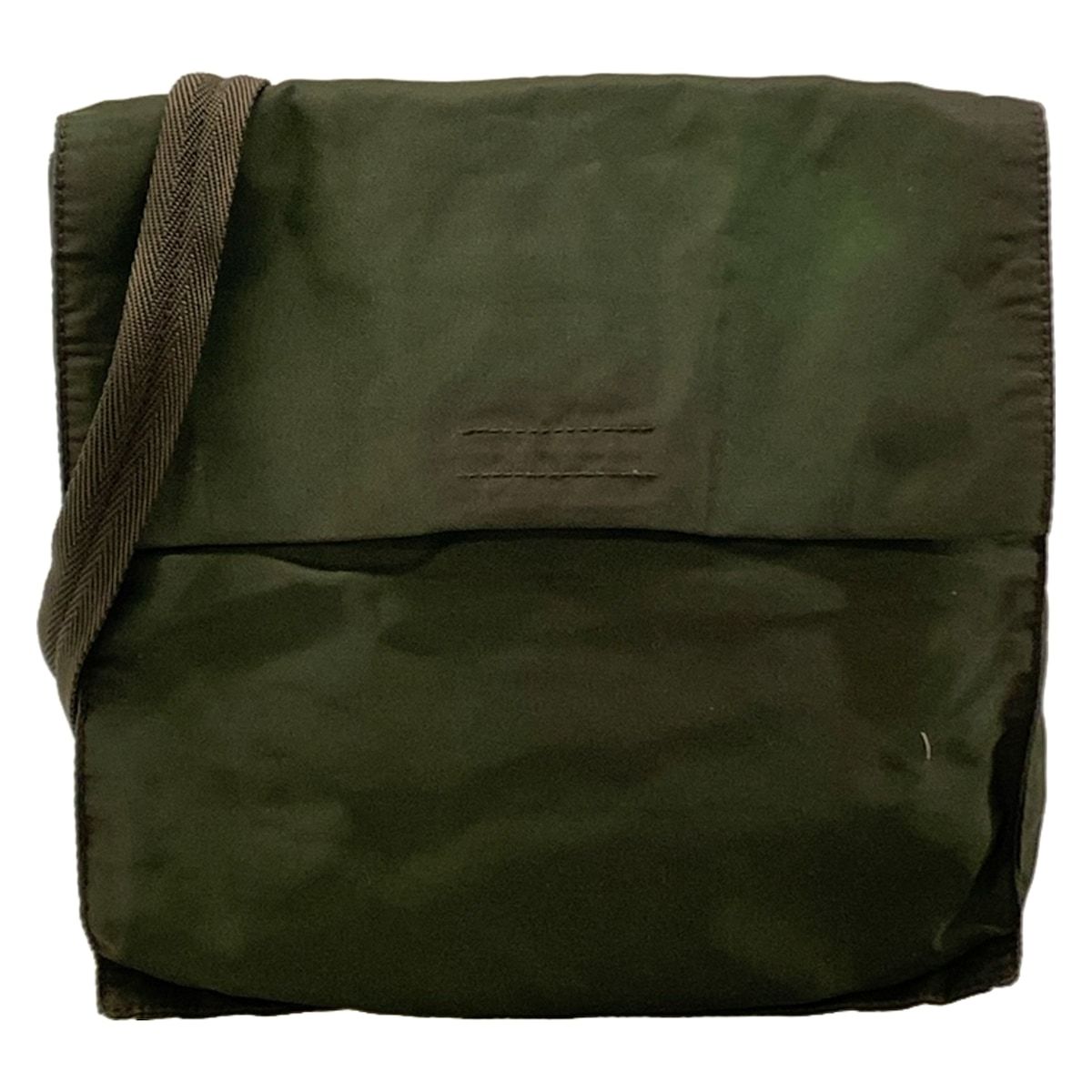 Prada Shoulder Bag Dark Green Dark Brown Crossbody Leather