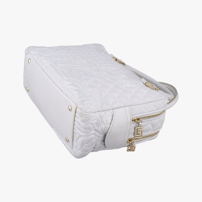 Versace Vanitas Studs Gray Leather Messenger Bag — view 6