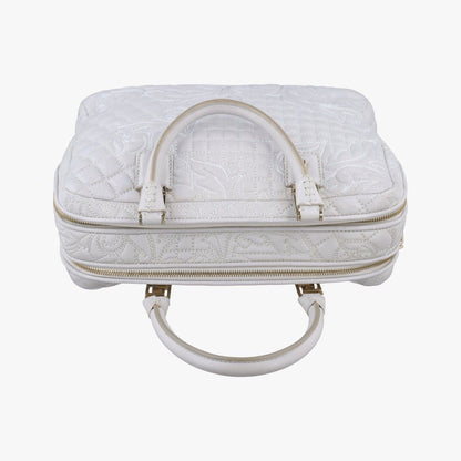Versace Vanitas Studs Gray Leather Messenger Bag — view 8