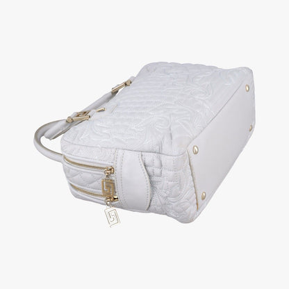 Versace Vanitas Studs Gray Leather Messenger Bag — view 5