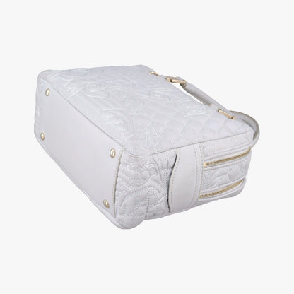Versace Vanitas Studs Gray Leather Messenger Bag — view 4