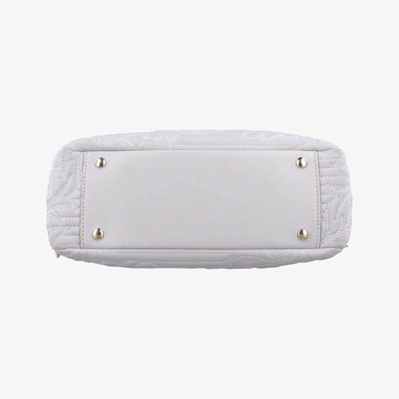 Versace Vanitas Studs Gray Leather Messenger Bag — view 3