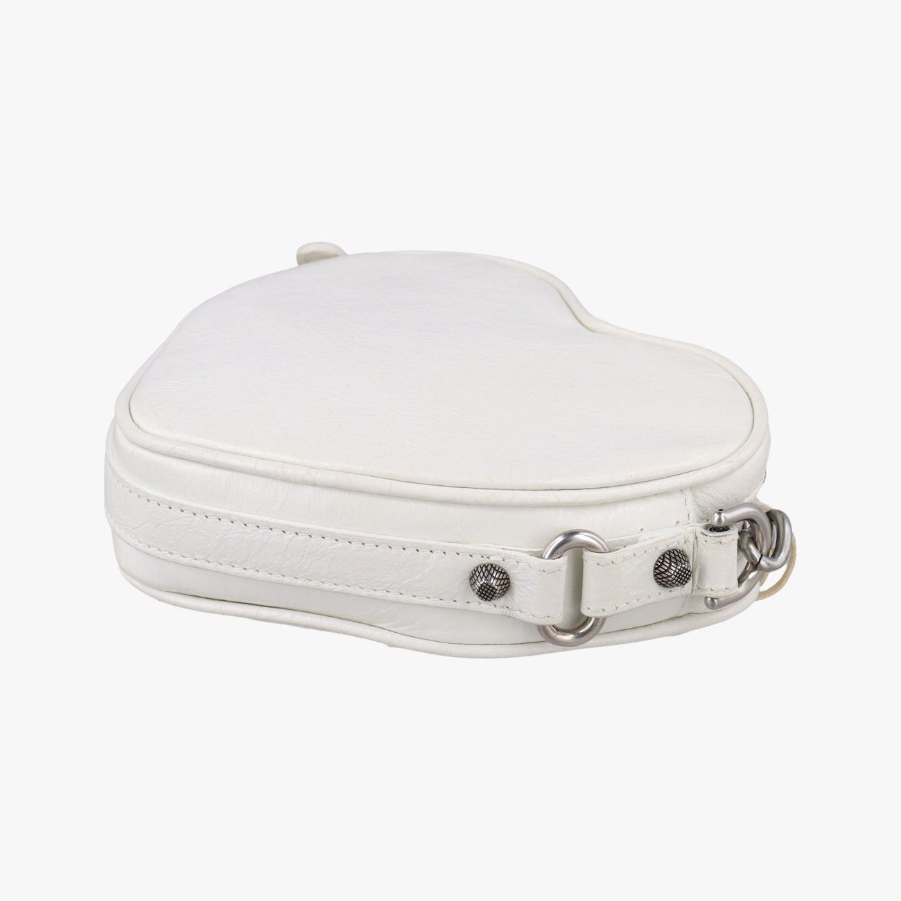 Balenciaga Cagole Heart Mini White Lambskin Messenger Bag — view 6