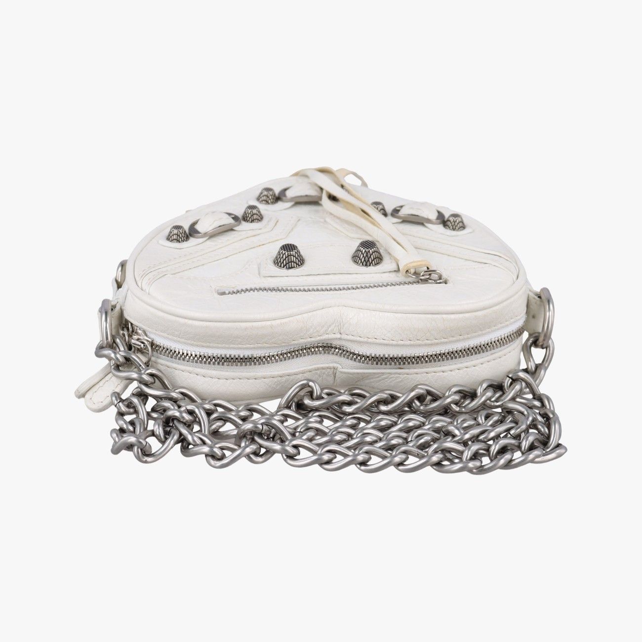 Balenciaga Cagole Heart Mini White Lambskin Messenger Bag — view 8