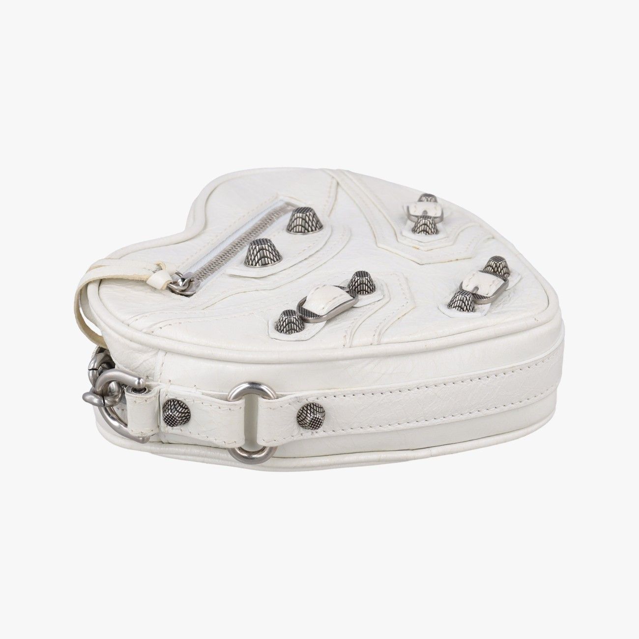 Balenciaga Cagole Heart Mini White Lambskin Messenger Bag — view 5