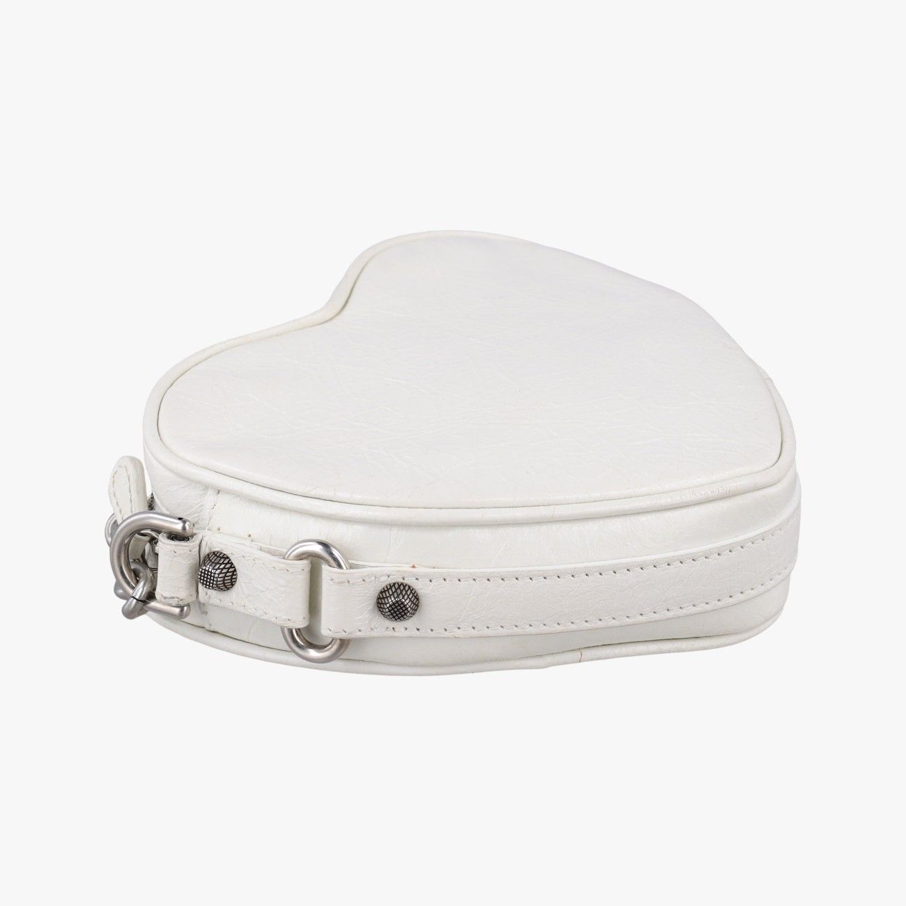 Balenciaga Cagole Heart Mini White Lambskin Messenger Bag — view 7